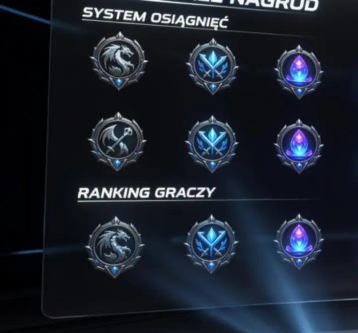 Dashboard z odznakami i paskami progresji wyzwań