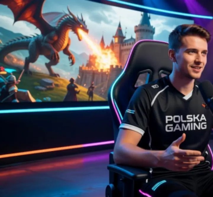 Profesjonalny gracz e-sportowy podczas wywiadu